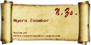 Nyers Zsombor névjegykártya
